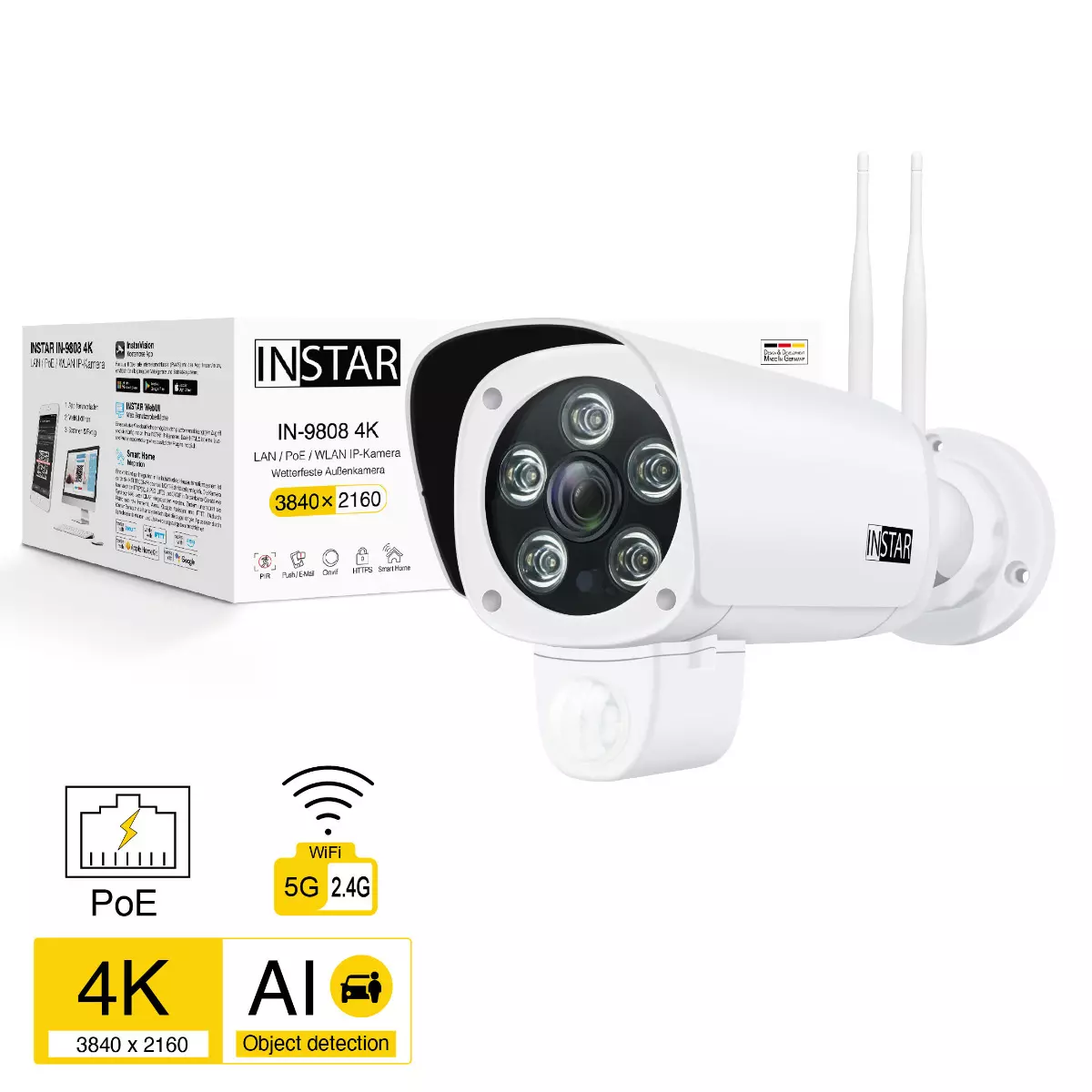 IN-9808 4K weiß (LAN/PoE/WLAN) IN-9808 4K weiß (LAN/PoE/WLAN)