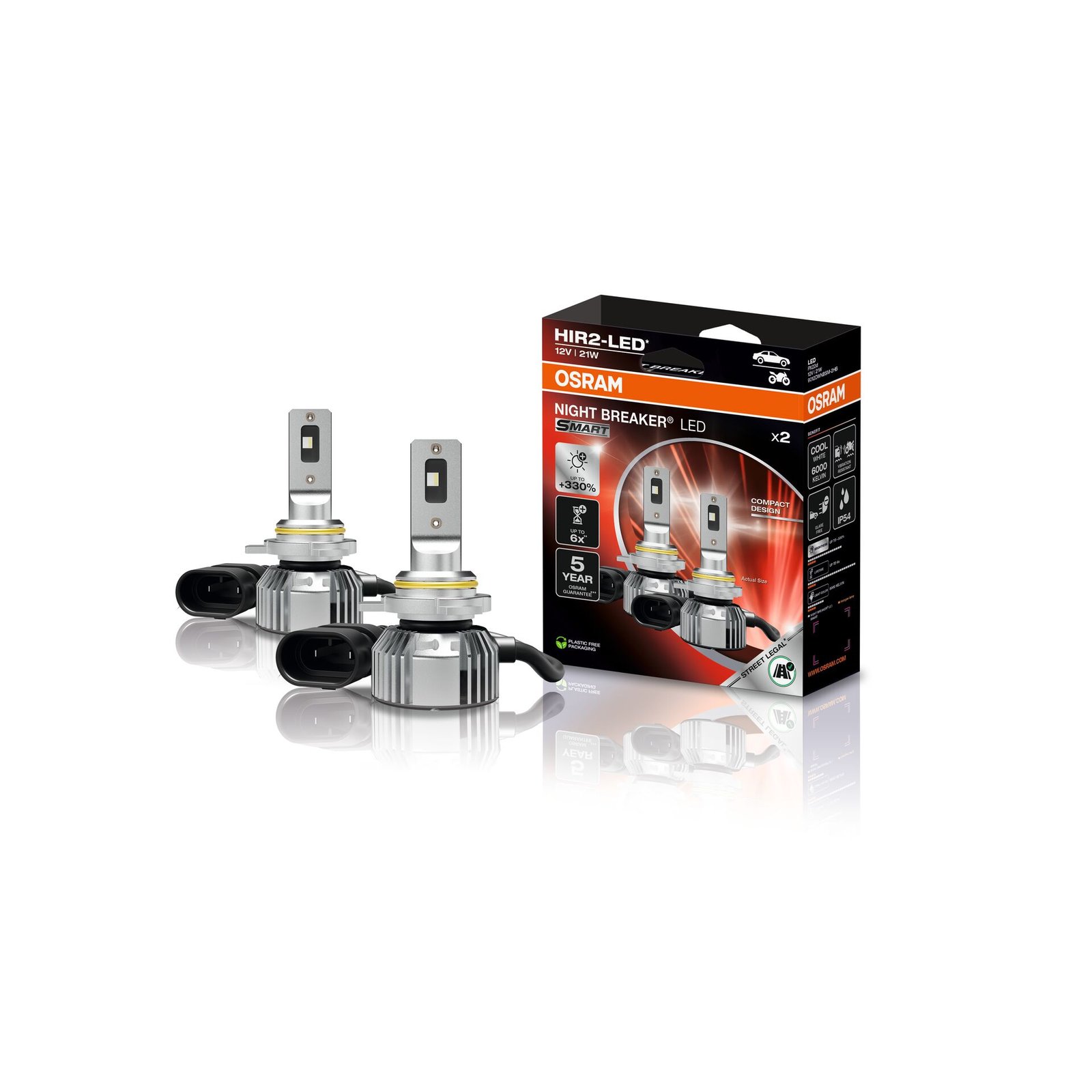 HIR2 NIGHT BREAKER LED SMART +330% StVZO-Konforme LED 2 St. OSRAM HIR2 NIGHT BREAKER LED SMART +330% StVZO-Konforme LED 2 St. OSRAM