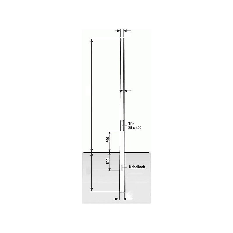 Kameramast 4 Meter, konisch, Aluminium - Lupus Kameramast 4 Meter, konisch, Aluminium - Lupus