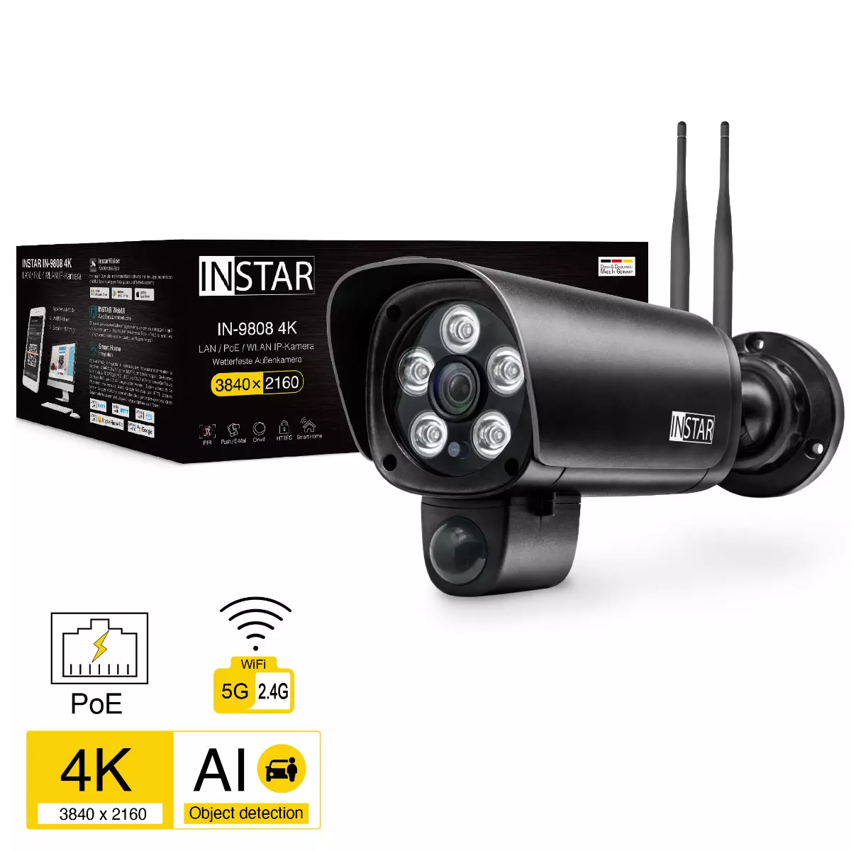 IN-9808 4K schwarz (LAN/PoE/WLAN) IN-9808 4K schwarz (LAN/PoE/WLAN)