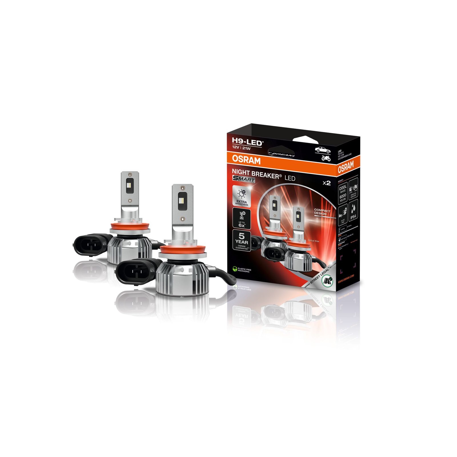 H9 NIGHT BREAKER LED SMART +330% StVZO-Konforme LED 2 St. OSRAM H9 NIGHT BREAKER LED SMART +330% StVZO-Konforme LED 2 St. OSRAM
