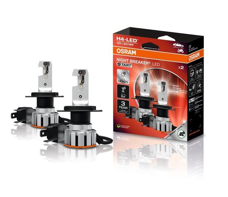 H4 NIGHT BREAKER LED START 230% StVZO-Konforme LED 2St. OSRAM H4 NIGHT BREAKER LED START 230% StVZO-Konforme LED 2St. OSRAM