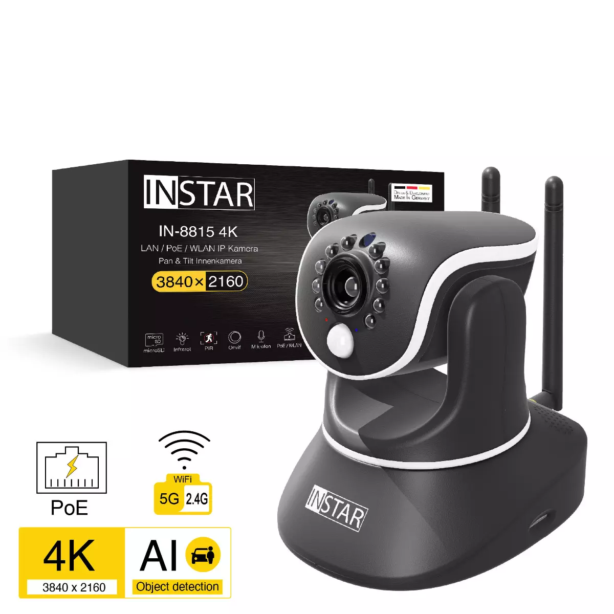 IN-8815 4K schwarz (LAN/PoE/WLAN) IN-8815 4K schwarz (LAN/PoE/WLAN)