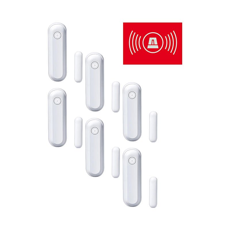 Lupusec - Fenster-Türkontakt V2 weiss 6er Set